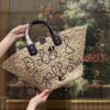 Dolce & Gabbana woven rattan bag for beach use-brown 44cm