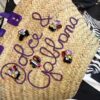 Dolce & Gabbana woven rattan bag for beach use-purple 44cm