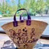 Dolce & Gabbana woven rattan bag for beach use-purple 44cm