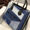 Dolce & Gabbana Chain Shoulder Bag in Denim Fabric-blue-31cm