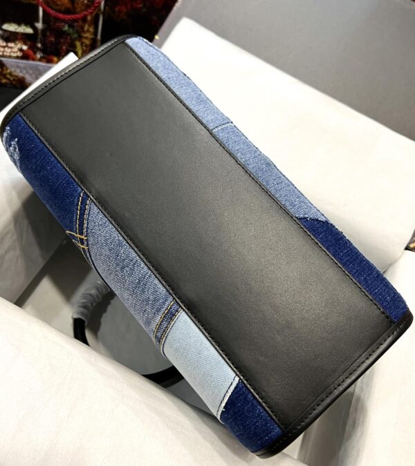 Dolce & Gabbana Chain Shoulder Bag in Denim Fabric-blue-31cm