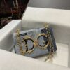 Dolce & Gabbana Chain Shoulder Bag in Denim Fabric-blue-23cm with original logo box