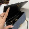 Dolce & Gabbana Chain Shoulder Bag in Denim Fabric-blue-21cm with original logo box