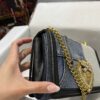 Dolce & Gabbana Chain Shoulder Bag in Denim Fabric-blue-21cm with original logo box