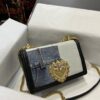 Dolce & Gabbana Chain Shoulder Bag in Denim Fabric-blue-21cm with original logo box
