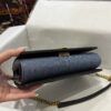 Dolce & Gabbana Chain Shoulder Bag in Denim Fabric-blue-21cm with original logo box