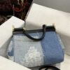 Dolce & Gabbana Chain Shoulder Bag in Denim Fabric-blue-20cm with original logo box