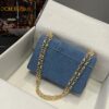 Dolce & Gabbana Chain Shoulder Bag in Denim Fabric-blue-23cm with original logo box