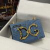 Dolce & Gabbana Chain Shoulder Bag in Denim Fabric-blue-23cm with original logo box