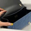 Dolce & Gabbana Chain Shoulder Bag in Denim Fabric-blue-23cm with original logo box