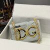 Dolce & Gabbana Chain Shoulder Bag in Denim Fabric-white-23cm with original logo box