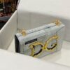 Dolce & Gabbana Chain Shoulder Bag in Denim Fabric-white-23cm with original logo box