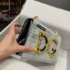 Dolce & Gabbana Chain Shoulder Bag in Denim Fabric-white-23cm with original logo box