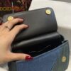 Dolce & Gabbana Chain Shoulder Bag in Denim Fabric-blue-20cm with original logo box