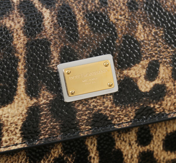 Dolce & Gabban Leather Leopard Print Women's Bag-18cm with original box free shipping