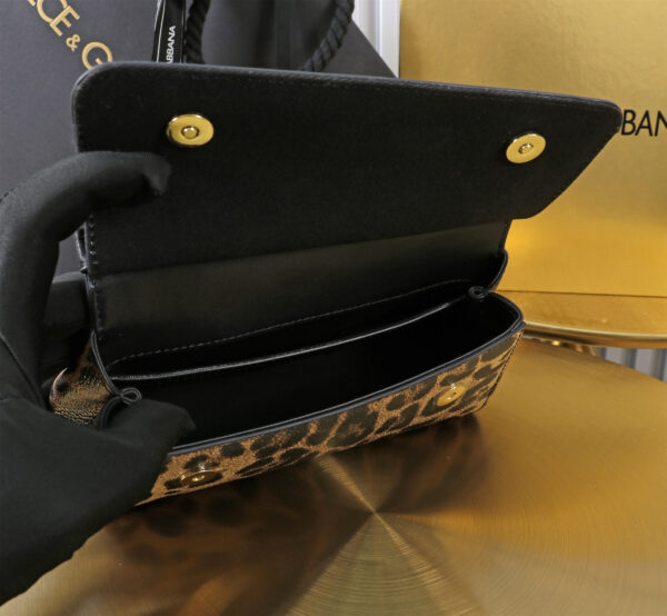 Dolce & Gabban Leather Leopard Print Women's Bag-18cm with original box free shipping