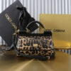 Dolce & Gabban Leather Leopard Print Women's Bag-18cm with original box free shipping