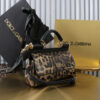 Dolce & Gabban Leather Leopard Print Women's Bag-18cm with original box free shipping