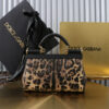 Dolce & Gabban Leather Leopard Print Women's Bag-18cm with original box free shipping
