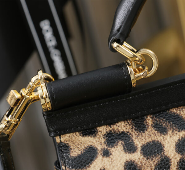 Dolce & Gabban Leather Leopard Print Women's Bag-18cm with original box free shipping