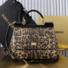 Dolce & Gabban Leather Leopard Print Women's Bag-25cm with original box free shipping