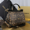 Dolce & Gabban Leather Leopard Print Women's Bag-25cm with original box free shipping
