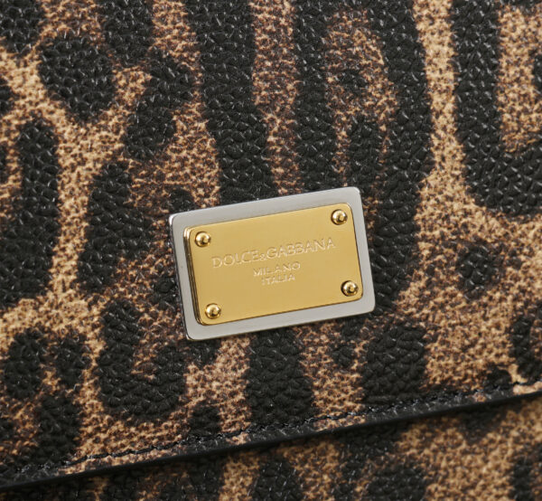 Dolce & Gabban Leather Leopard Print Women's Bag-25cm with original box free shipping