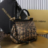 Dolce & Gabban Leather Leopard Print Women's Bag-20cm with original box free shipping