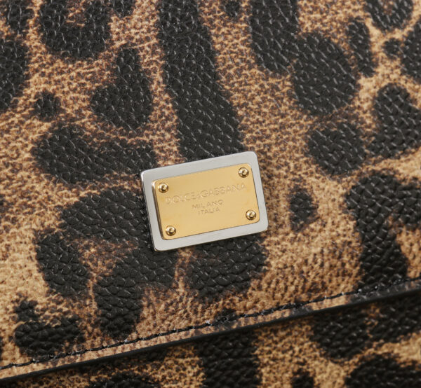 Dolce & Gabban Leather Leopard Print Women's Bag-20cm with original box free shipping