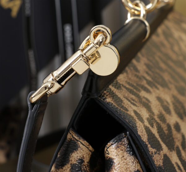 Dolce & Gabban Leather Leopard Print Women's Bag-29cm with original box free shipping