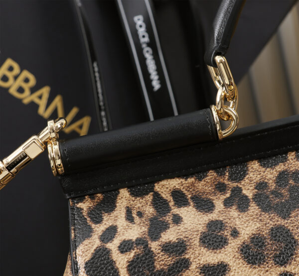 Dolce & Gabban Leather Leopard Print Women's Bag-29cm with original box free shipping