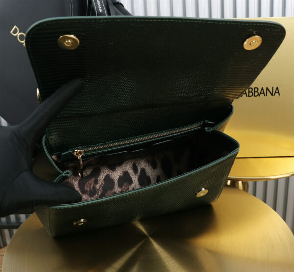 Dolce & Gabban Lizard Pattern Sicilian Women's Bag-Green-25cm with original box free shipping
