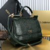 Dolce & Gabban Lizard Pattern Sicilian Women's Bag-Green-25cm with original box free shipping