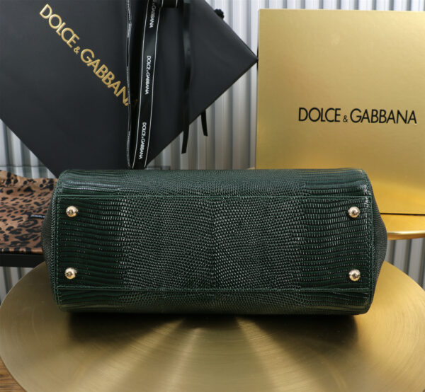 Dolce & Gabban Lizard Pattern Sicilian Women's Bag-Green-25cm with original box free shipping