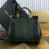 Dolce & Gabban Lizard Pattern Sicilian Women's Bag-Green-25cm with original box free shipping