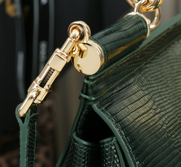 Dolce & Gabban Lizard Pattern Sicilian Women's Bag-Green-25cm with original box free shipping