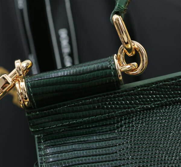 Dolce & Gabban Lizard Pattern Sicilian Women's Bag-Green-25cm with original box free shipping