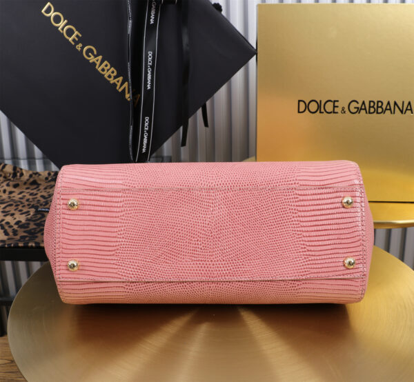 Dolce & Gabban Lizard Pattern Sicilian Women's Bag-Pink-25cm with original box free shipping