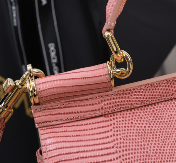 Dolce & Gabban Lizard Pattern Sicilian Women's Bag-Pink-25cm with original box free shipping