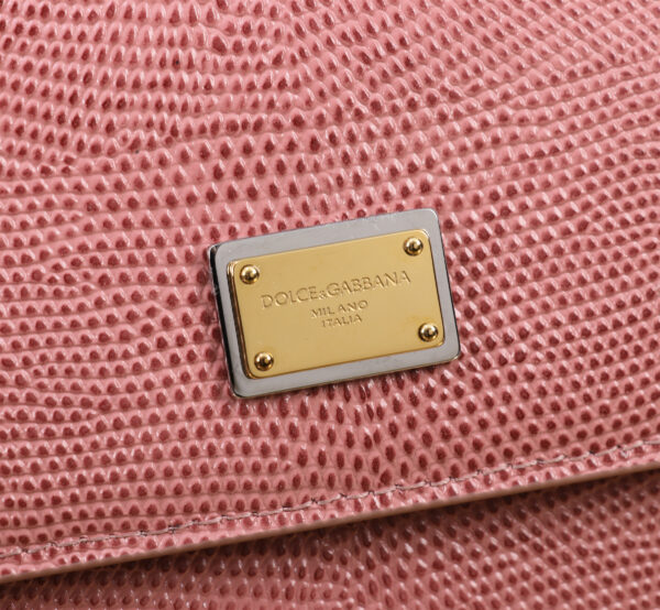 Dolce & Gabban Lizard Pattern Sicilian Women's Bag-Pink-25cm with original box free shipping