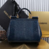 Dolce & Gabban Lizard Pattern Sicilian Women's Bag-Blue-25cm with original box free shipping