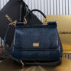 Dolce & Gabban Lizard Pattern Sicilian Women's Bag-Blue-25cm with original box free shipping