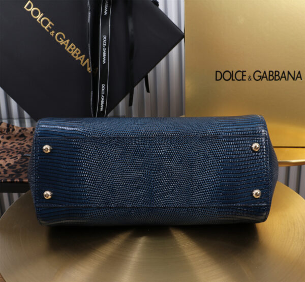 Dolce & Gabban Lizard Pattern Sicilian Women's Bag-Blue-25cm with original box free shipping
