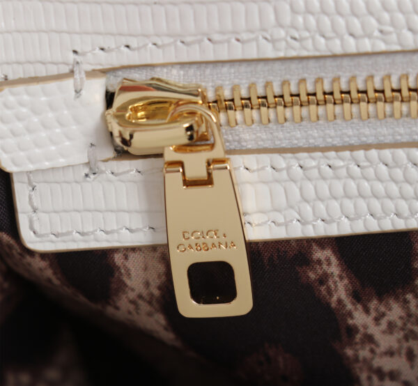Dolce & Gabban Lizard Pattern Sicilian Women's Bag-White-25cm with original box free shipping