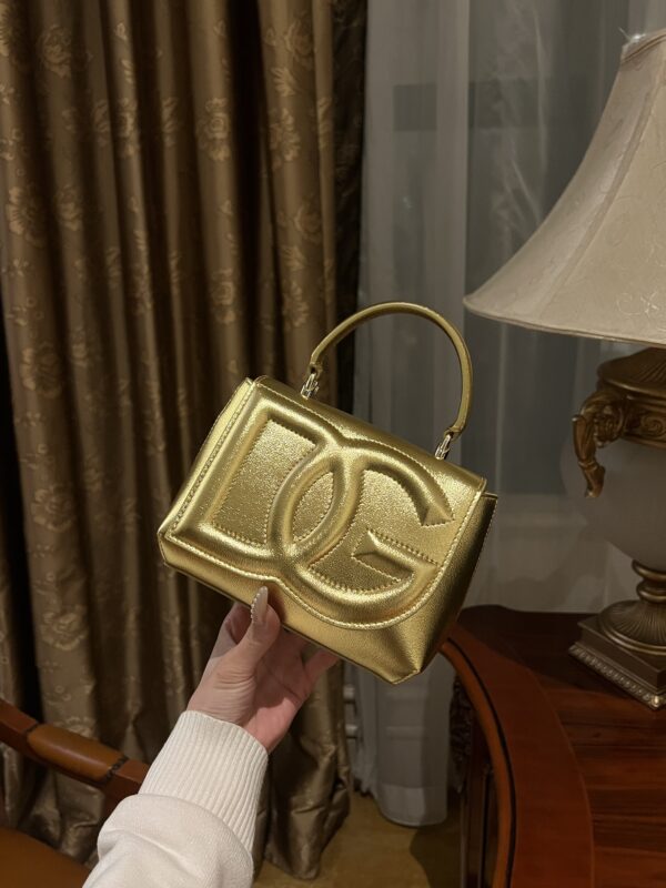 Dolce & Gabban Leather bag-Gold-14cm  free shipping