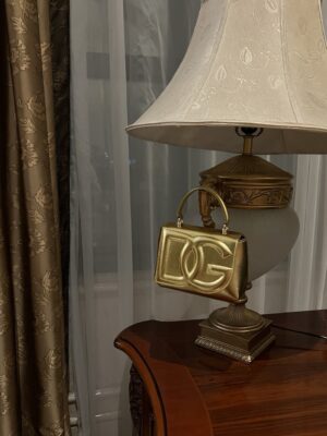 Dolce & Gabban Leather bag-Gold-14cm  free shipping