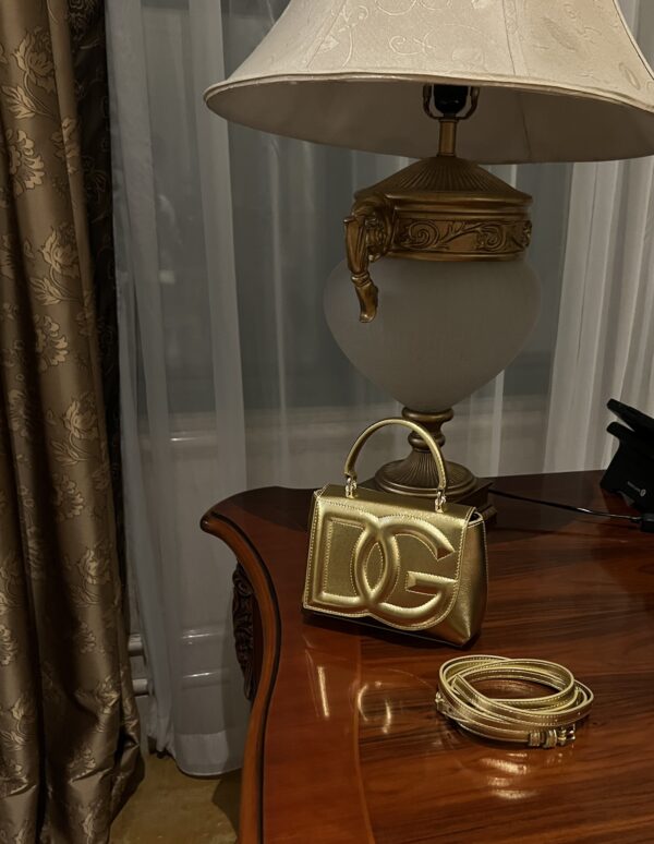 Dolce & Gabban Leather bag-Gold-14cm  free shipping