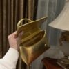 Dolce & Gabban Leather bag-Gold-14cm  free shipping