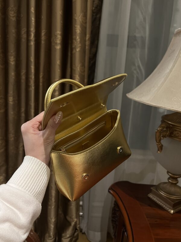 Dolce & Gabban Leather bag-Gold-14cm  free shipping