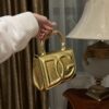 Dolce & Gabban Leather bag-Gold-14cm  free shipping